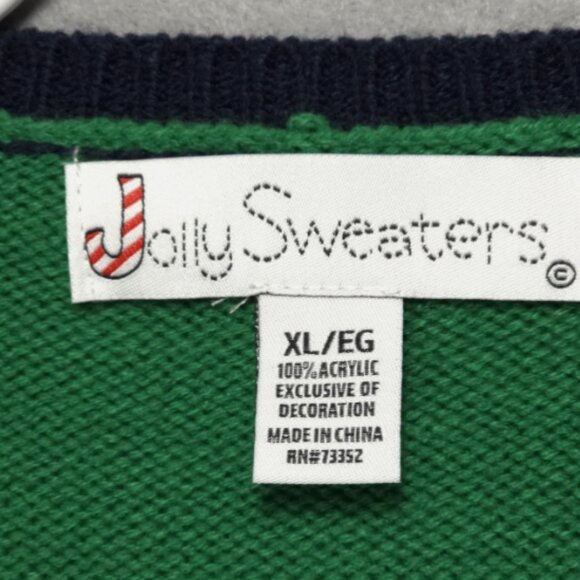 Jolly Sweaters Christmas Ugly Sweater Unicorn Puke Candy Embroidered Gems Sz XL - Picture 5 of 9